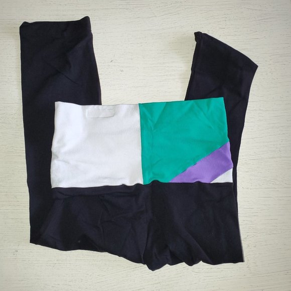 Elisabetta Rogiani Crop 3/4 Contrast Supplex High Rise Fold Over Legging XS - Picture 3 of 5